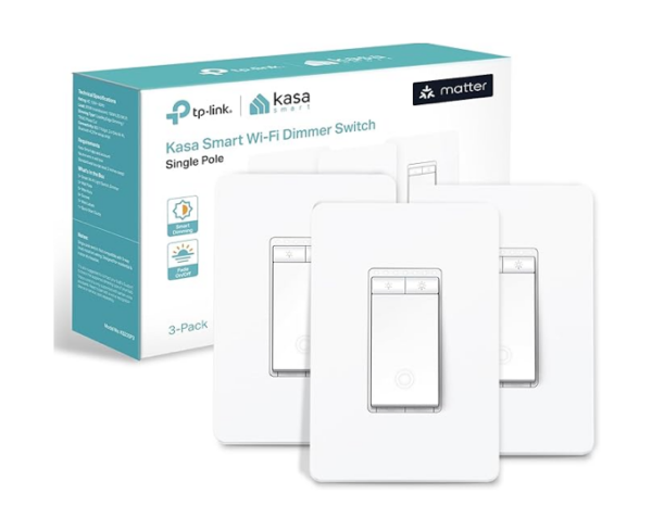 Kasa Smart Dimmer Switch KS225P3, Single Pole, Neutral Wire Required